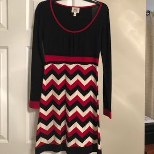 Wool Milly dress size S red, black, and white